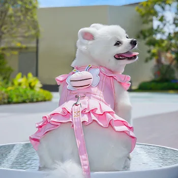 Dog Harness with Leash Breathable Vest Chest Collars Rope Small Dogs Adjustable Outdoor Walking Apparel Pet Dog Accessories