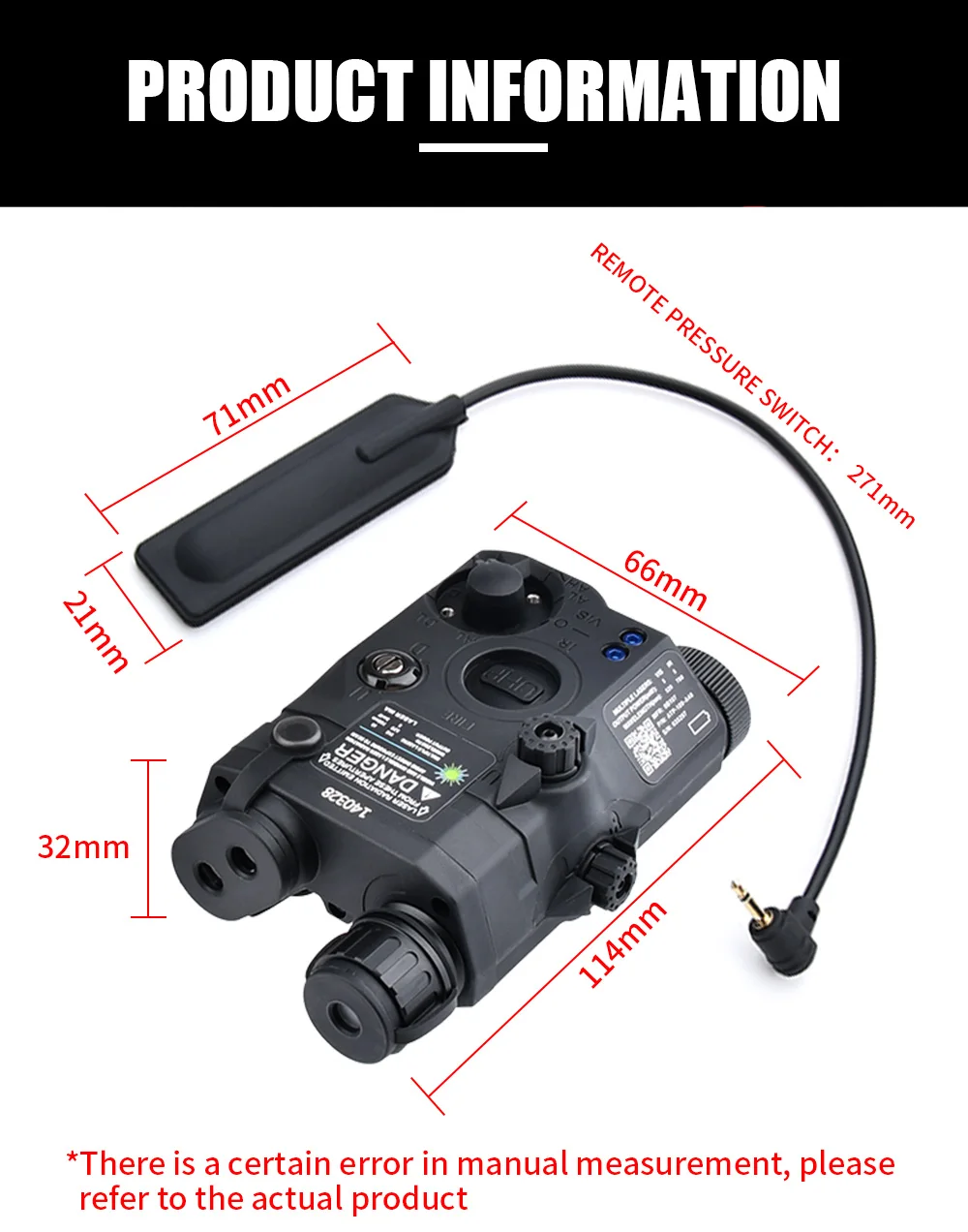 Tactical PEQ-15 Sight Red Green Blue Laser IR Fill Light Strobe