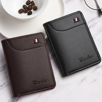 Nuovo Portafoglio Ultra Sottile in Pelle PU, Mini Porta Carte di Credito, Portamonete Sottile e Compatto per Uomo