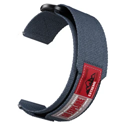 Enhanced Soft Nylon 24mm Watch Strap - Sport Band Bracelet in Stylish Design - Suunto Spartan (Navy blue)