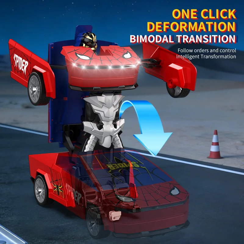 Robot RC Transformable 2-en-1 - Voiture Télécommandée Spider Cyber Pickup