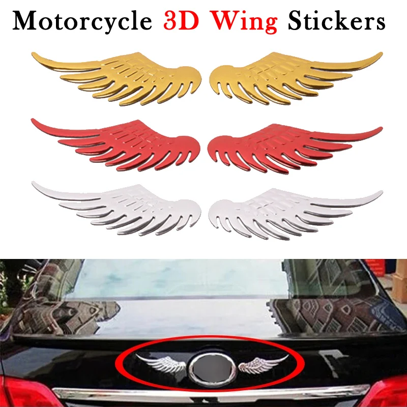 3D Auto Motorcycle Waterproof Wing Stickers Tank Pad Emblem Fairing Decals For Honda Yamaha Kawasaki Suzuki Bmw Bike Suv Car 3d flame fire auto motorcycle tank pad stickers emblem fairing decals for haley honda cb cbr yamaha r1 r6 kawasaki suzuki gsxr