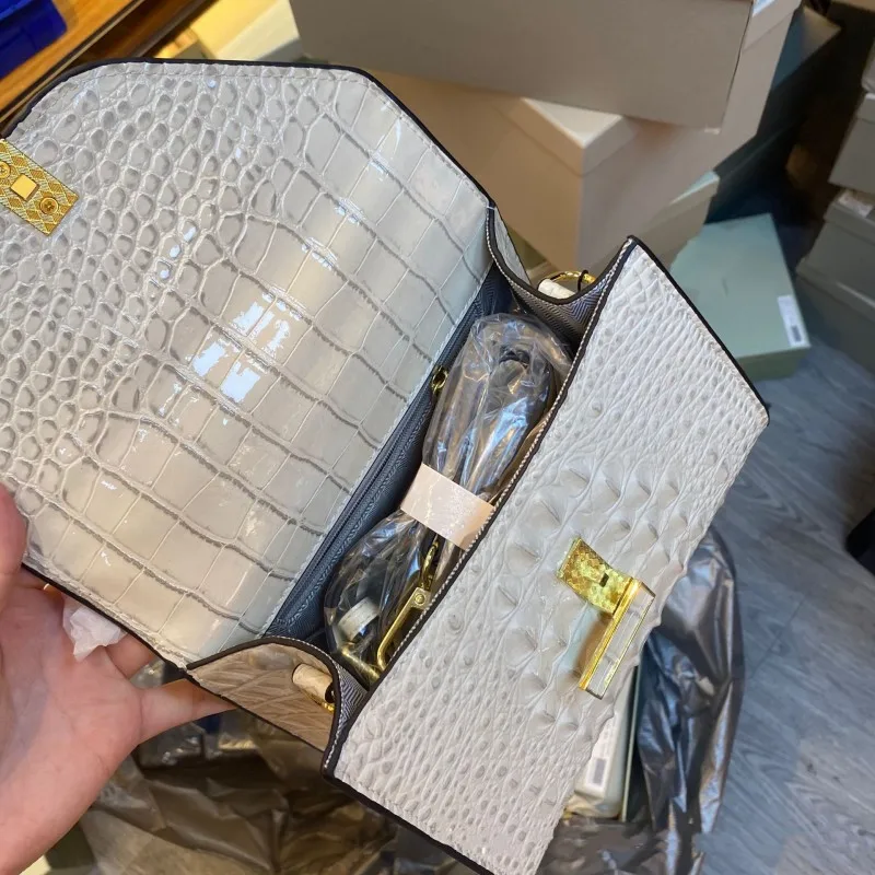 Borsa a mano da donna vintage con patta e risvolto, in pelle crosta, nuova borsa a tracolla di design da donna, a tracolla singola_voghion.com