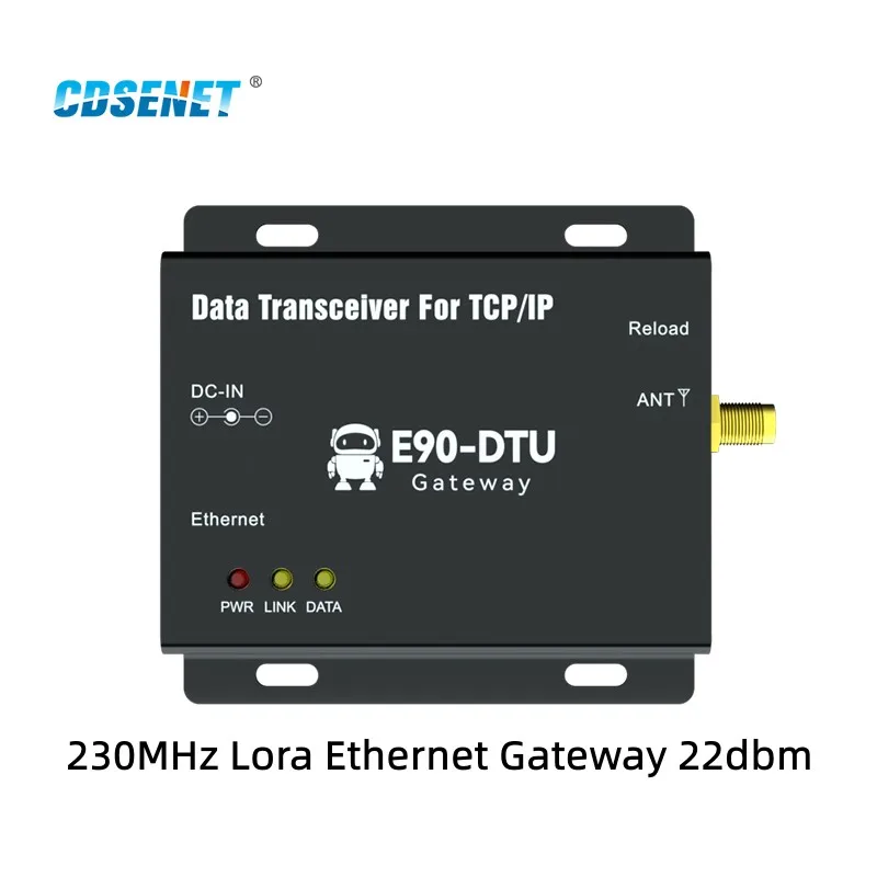 SX1278 LoRa 230MHz Ethernet Wireless Modem CDSENET E90-DTU(230SL22-ETH) 22dbm Transparent Transmission Module UDP MQTT HTTP TCP serial port to ethernet chip cdsenet ebt3002 ttl level to rj45 modbus tcp to rtu mqtt http transparent transmission low power