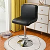 Pu Leather Bar Chair Cover Elastic All-inclusive Office Chair Slipcovers Waterproof Short Back Chairs Protector Case Home Decor 4