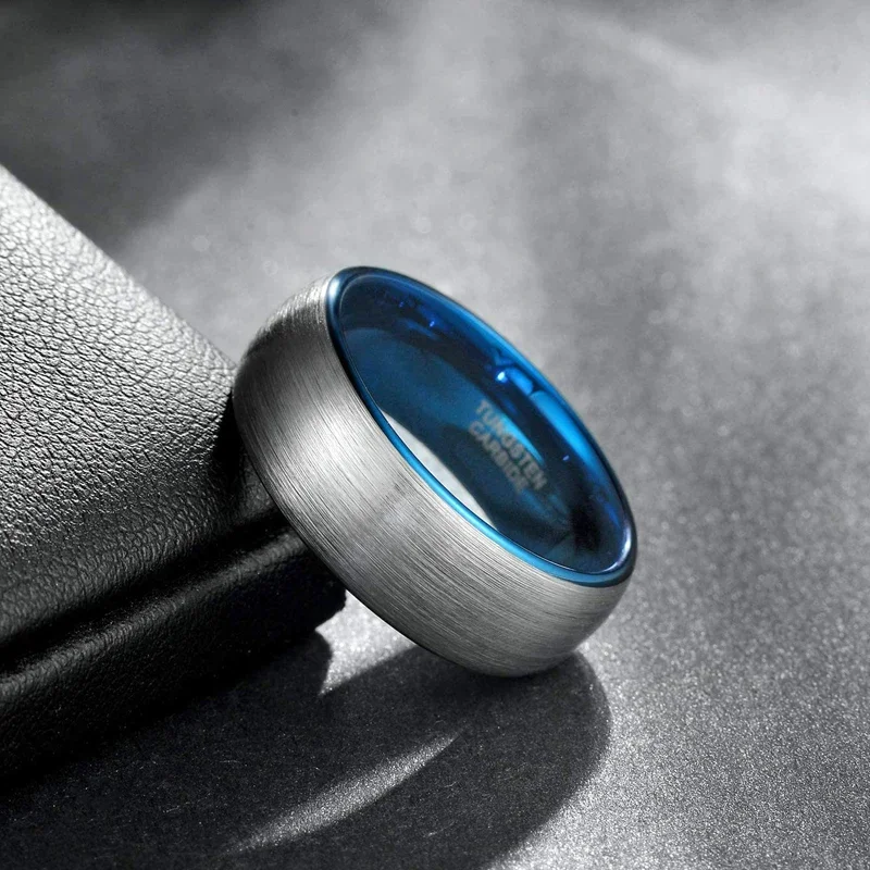 Somen Ring Men Custom Engraved 4mm 6mm 8mm Tungsten Ring For Couple Women Vintage Wedding Band Couple Engagement Rings Anels