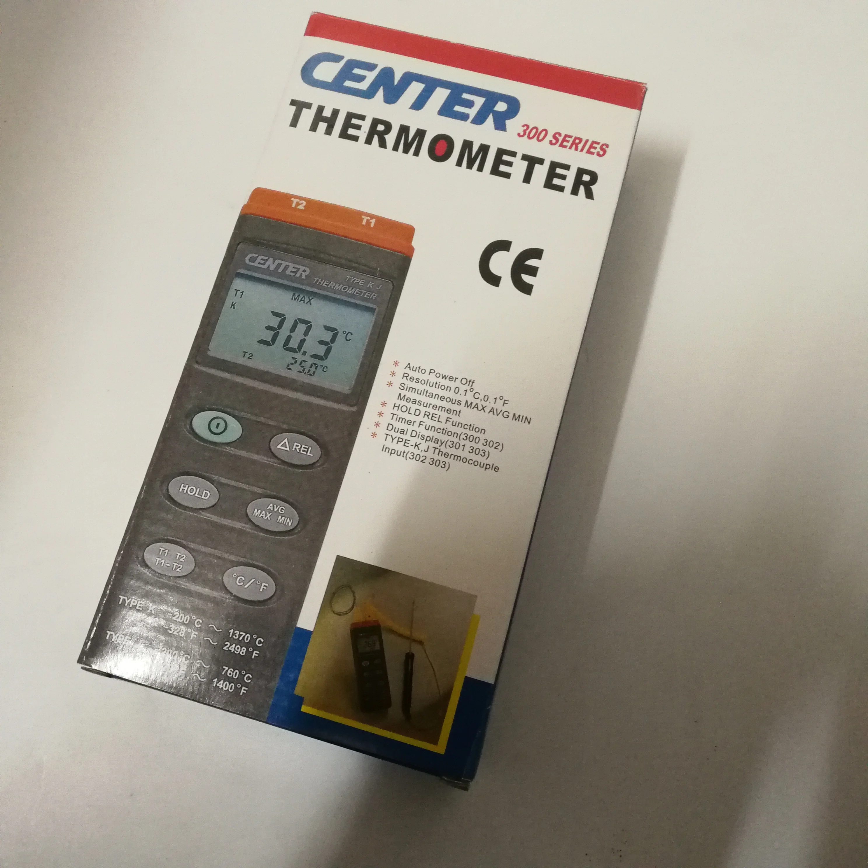CENTER 300 Digital K-Type Thermocouple Thermometer 200–1370°C High Temp Industrial Temperature Meter detail image 1