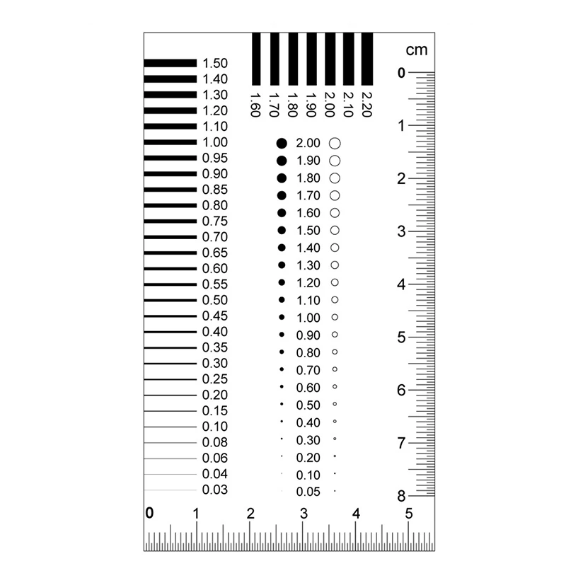 Badge gauge Stain card Point gauge wire gauge film ruler Stain contrast ruler 2