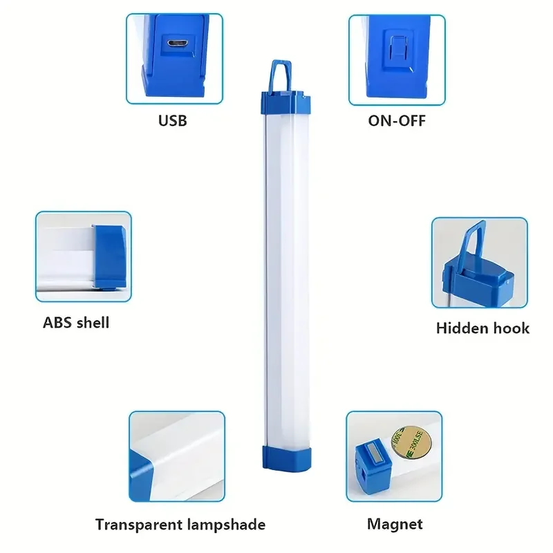 30CM LED Rechargeable Tube Camping Light Magnetic Suspension Portable for Emergency Outdoor