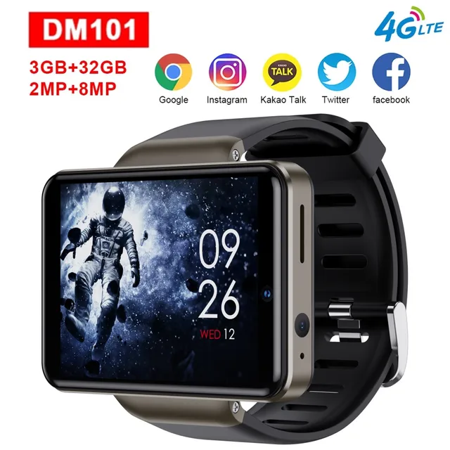 DM101 Smart Watch Large Screen Android 7.1 OS 4G Independent Plug-in GPS Dual Camera 2080mAh Battery Wifi 4G Smartwatch Men Gift 1