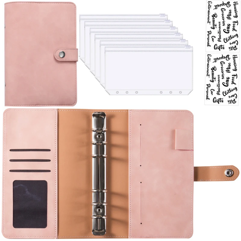 Premium A6 PU Leather Budget Binder with Cash Envelopes and Bill Organizer