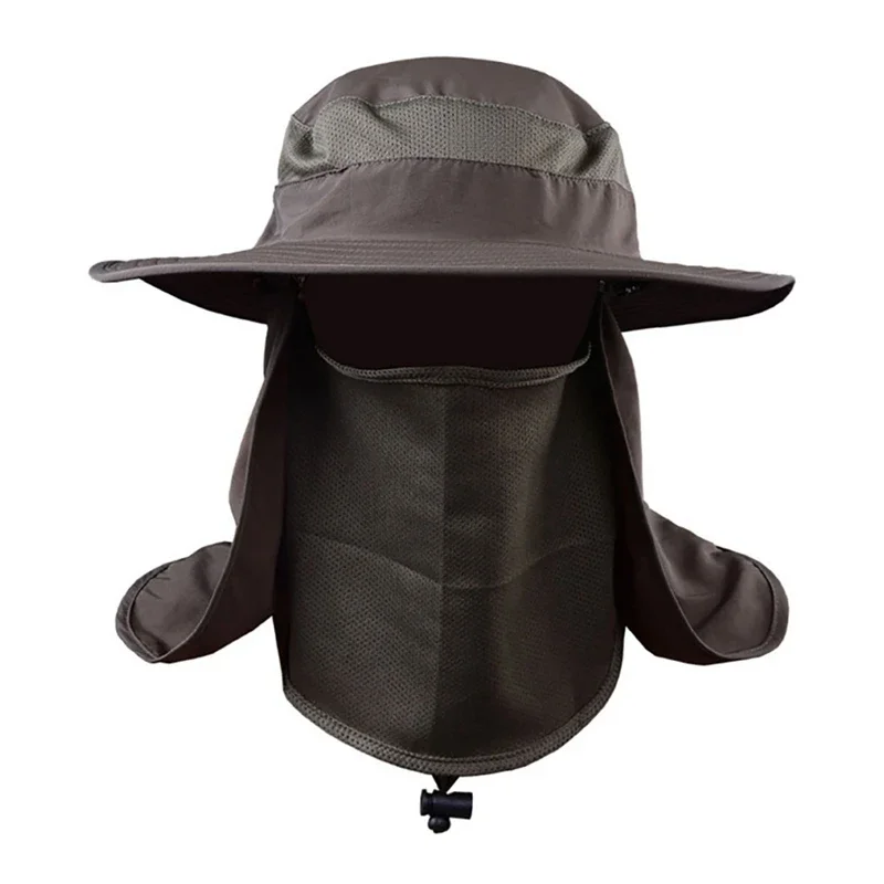 Summer Men Bucket Hat with Shawl Veil Hunting Hat Detachable Sun Waterproof Outdoor Camp Fishing Caps