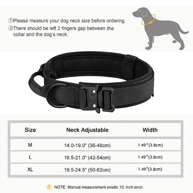 Pet Products Outdoor Tactical Dog Collar Metal Buckle Breathability Nylon Collar Medium and Large Dog Training Neck Collar Dog 2