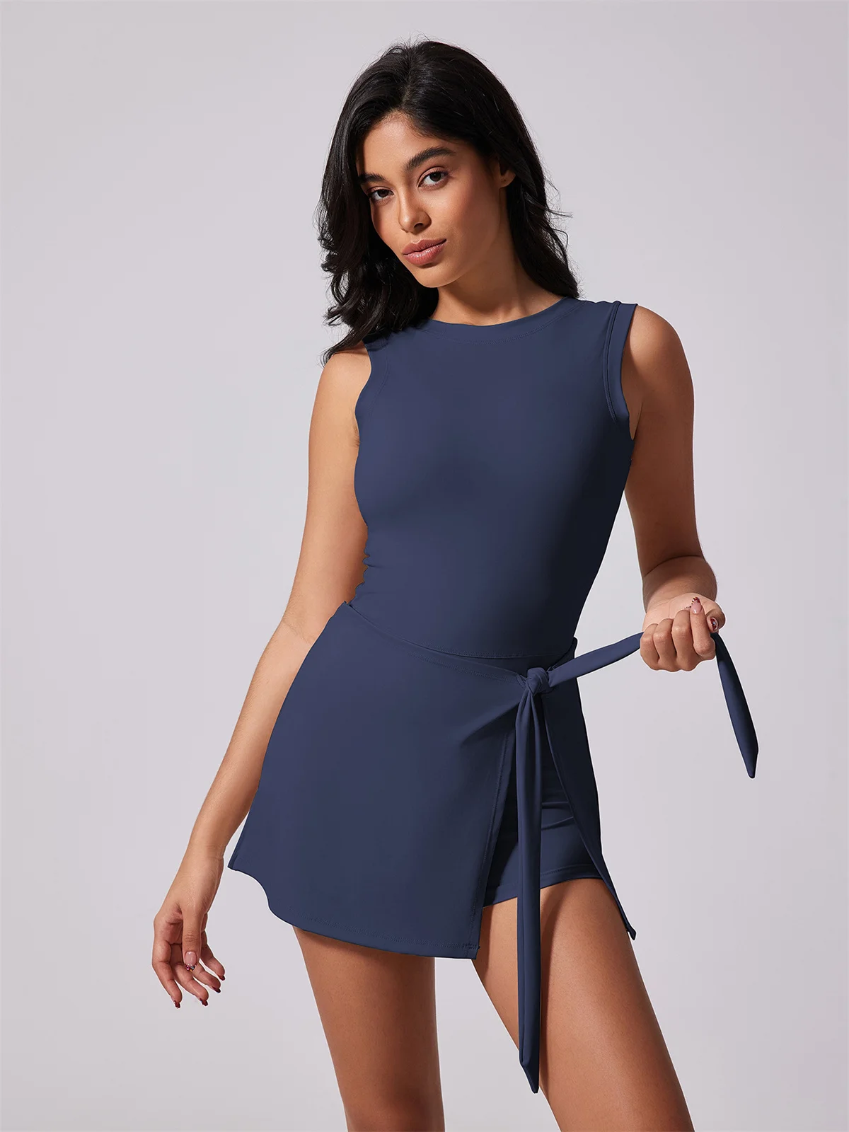 Women Tennis Sports Dress Running Jumpsuit Quick Dry Sportswear Ladies Sleeveless Tank Tops Shorts Suit Gym Fitness Yoga Skirt