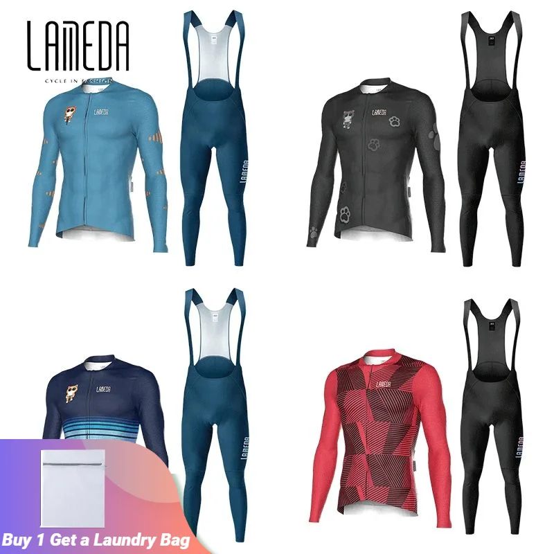 

Lameda Long Sleeves Cycling Jersey Quick Drying Cycling Clothing Sets High Elasticity Water Proof Cycling Clothes For Men