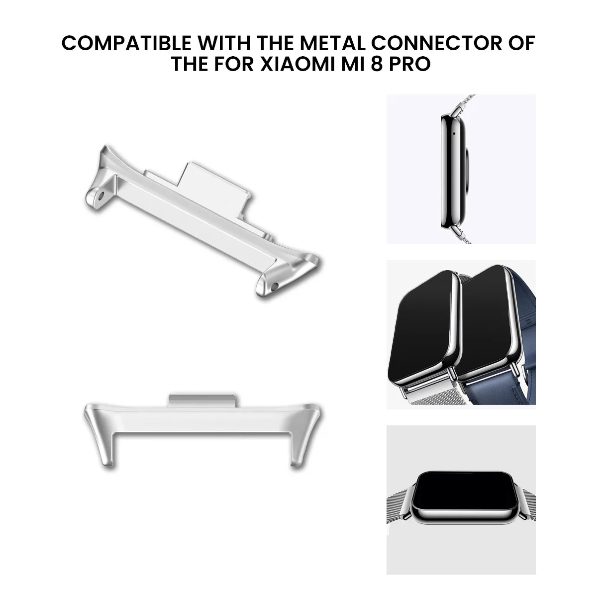 Stainless Steel Adapter for Smartwatch Bracelet - 1 Pair