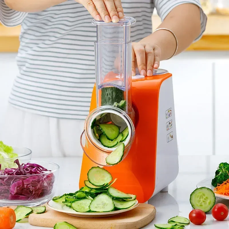 Multifunctional Electric Salad Maker Fruit Vegetable Slicer Cutter Carrot Grater Potato Chopper Cutting Machine Cheese Shredder, vegetable cutter