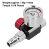 G1/4in Thread Spray Paint Gun Air Pressure Regulator Pressure Regulating Adjusting Valve Gauge 0-140 PSI Adapter Pneumatic Tool 6