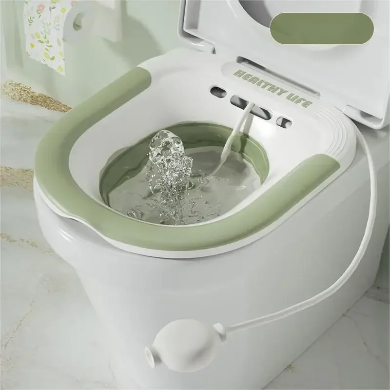 Toilet Sitz Bath Basin Ergonomic Foldable Portable Design for Pregnant Women and Hemorrhoid Patients Treatment Care