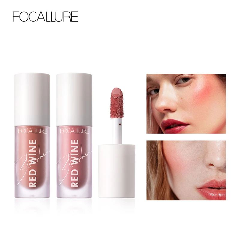 

FOCALLURE Liquid Blusher 4 Colour Natual Makeup Face Blush Long-lasting Matte Make Up Hangover Red Wine Blush korean Makeup