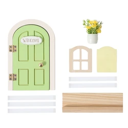 Miniature Fairy Door & Baby Room Wall Decor: Wooden Dollhouse Ornament & Keepsake Box Gift (Glows at night)