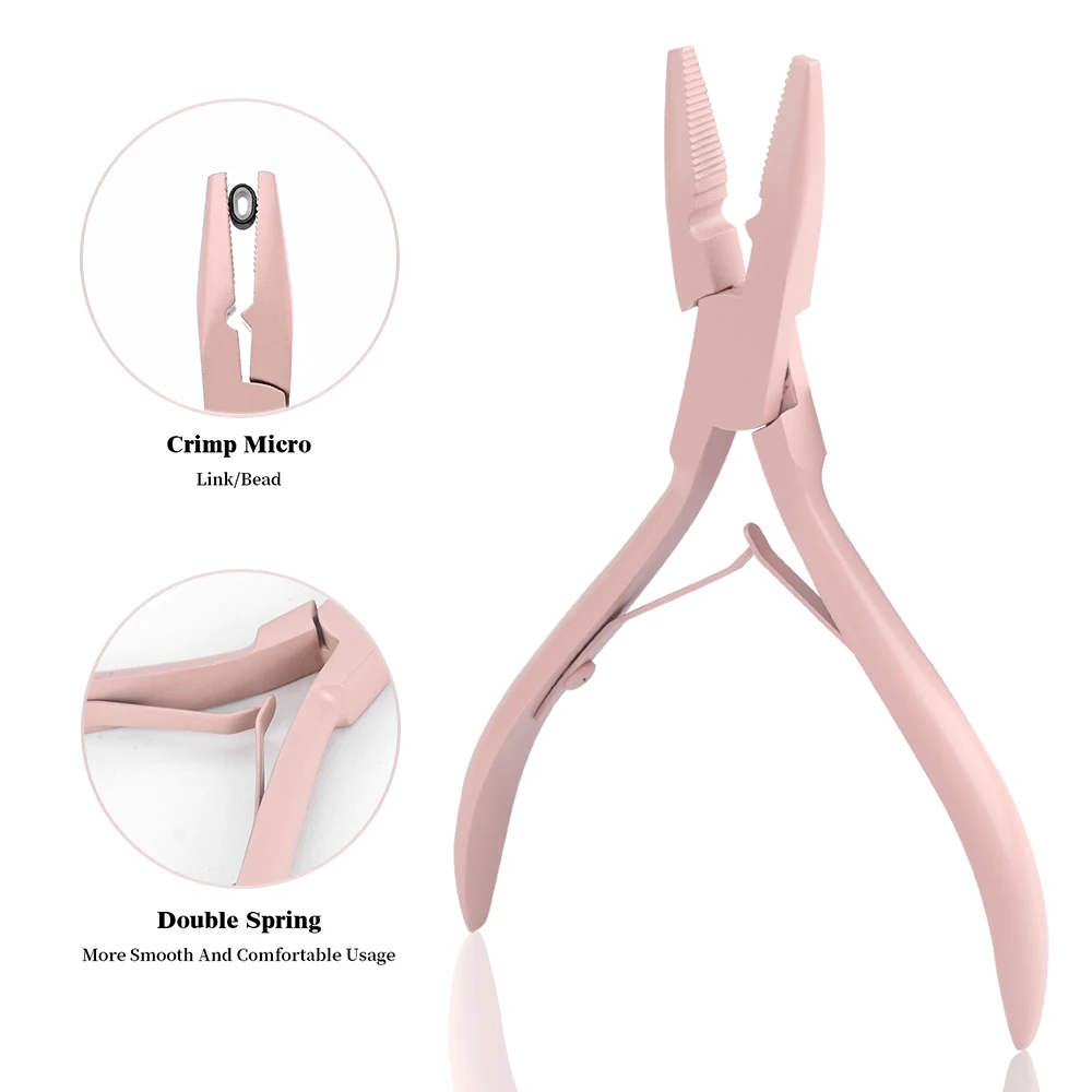 Hair Extension Tool Kit Microlink Pliers for Feathers Extensions Loop Tools Hair Threader Pulling Needle Micro Link Beads Closer