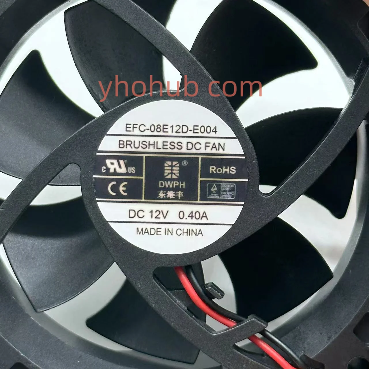 Dwph Efc08e12d-e004 dc 12v 0.40a 80x80x25 mm Ventilador de Refrigeração do Servidor de Fios - Imagem 4
