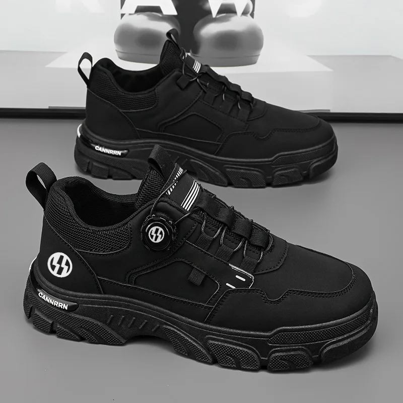 Casual Shoes Men's Sneakers Breathable Workwear Shoes Thick Soled Anti Slip Casual Skateboard Ankle Boots