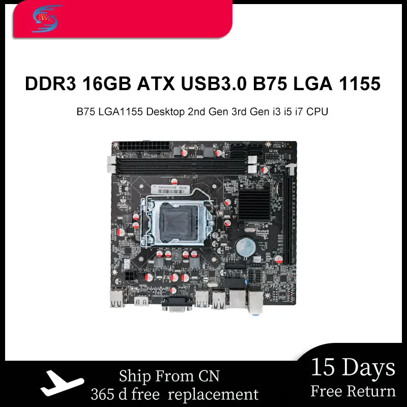 TF B75 V2.3 майнинговая материнская плата LGA1155 для настольного ПК 2-го 3-го поколения i3