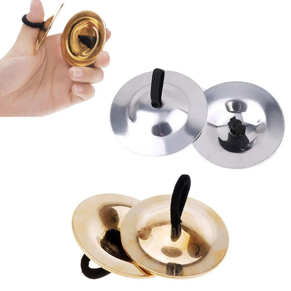 

2Pcs Copper Alloy Finger Cymbal Drum For Beginner Drummer Percussion Toys Belly Dance Music Equipment Percussion Instrument