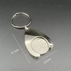 Compact Metal Keychain with Token Holder (4)
