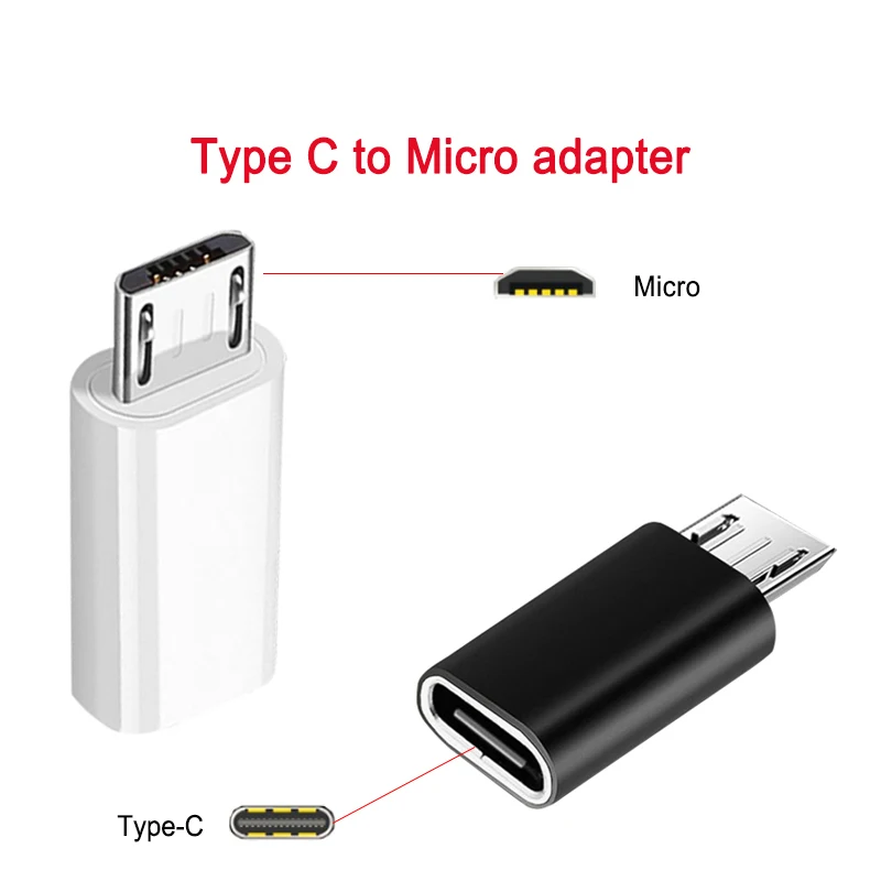 USB Type C Female To Micro USB Male Adapter 1-6Pcs For Mi Huawei Android Phone