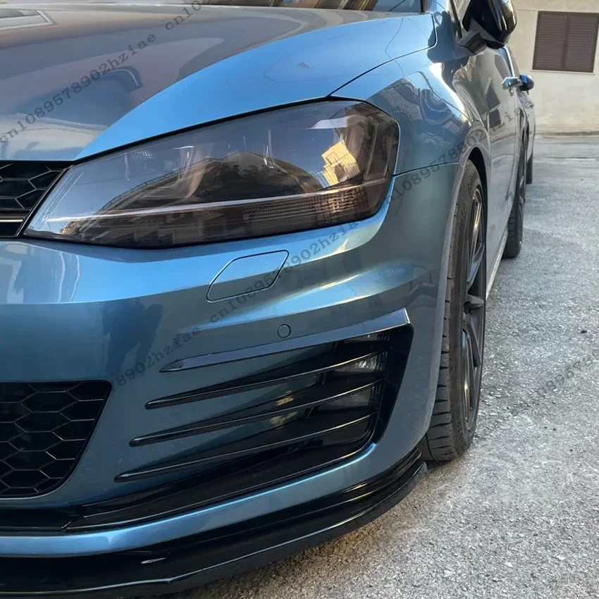 VW 골프 MK7 GTI 2013-2017 용 블랙 프론트 범퍼 에어 나이프 바디 키트 안개등 커버 에어 벤트 트림 플랩 카나드 자동차 액세서리