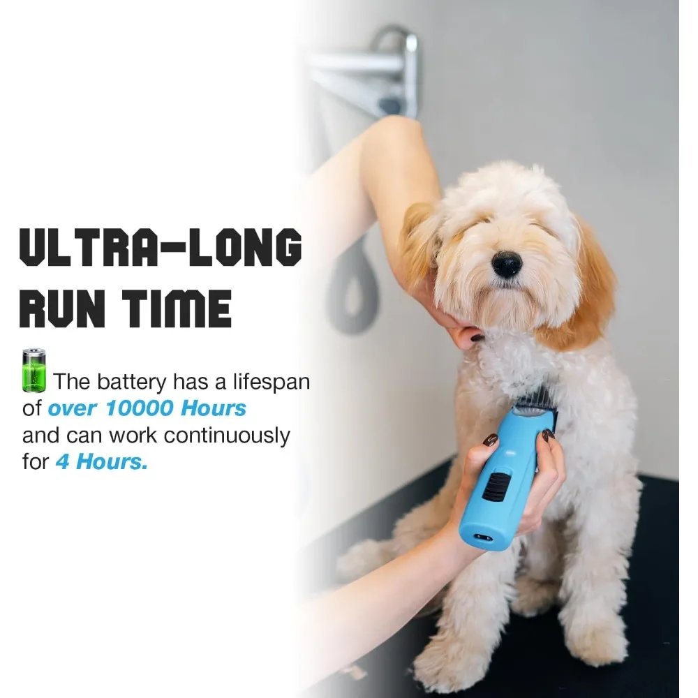 Powerful Cordless Dog Grooming Kit - 2-Speed for Thick, Curly, and Matted Coats - Quiet Operation, Heavy Duty