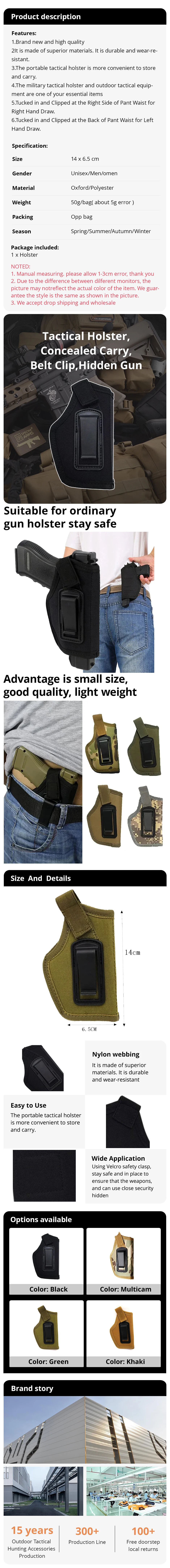 Tactical Holster,Concealed Carry,Belt Clip