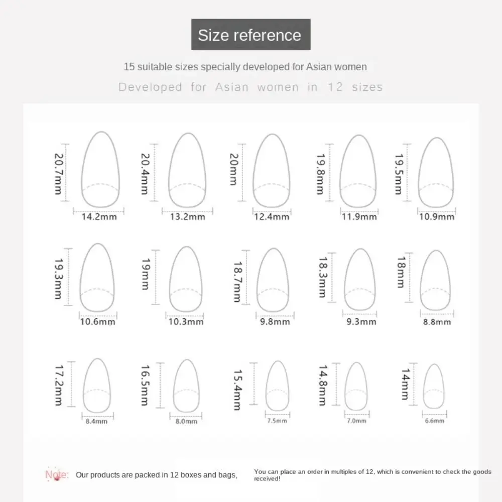 30pcs Manicure Long Almond False Nails Simple Cherry Color Press on Nails Detachable French Nail Tips Women