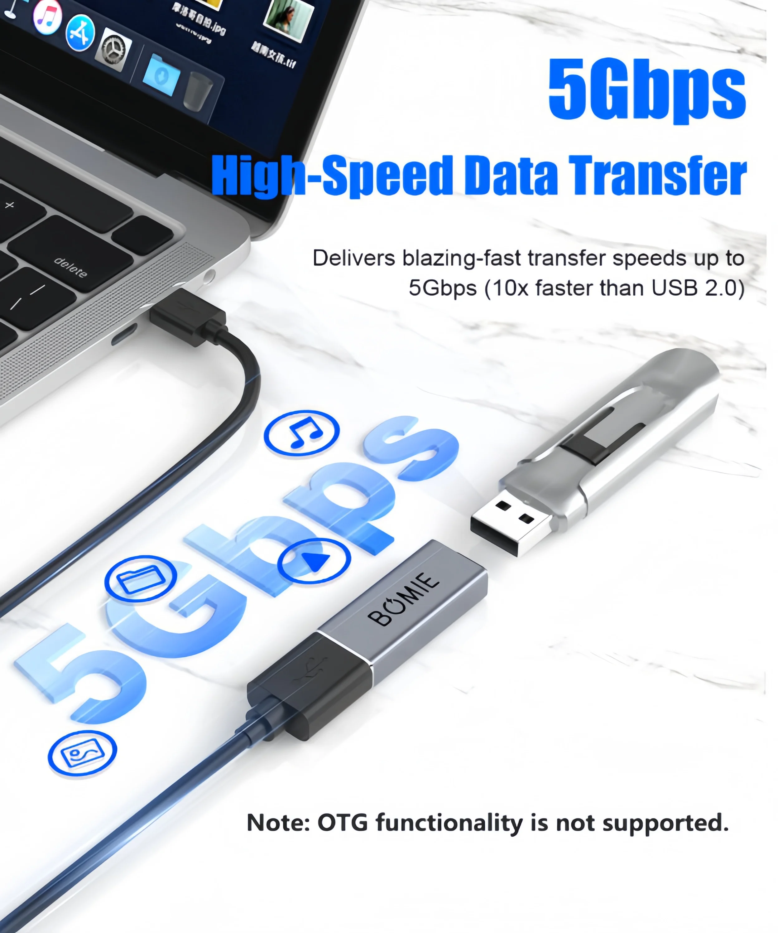 USB 3.0 타입 A 암-암 연장 어댑터 커넥터, 5Gbps 데이터 전송 및 연장 연결을 위한 충전 기능, USB-A 2개 연결