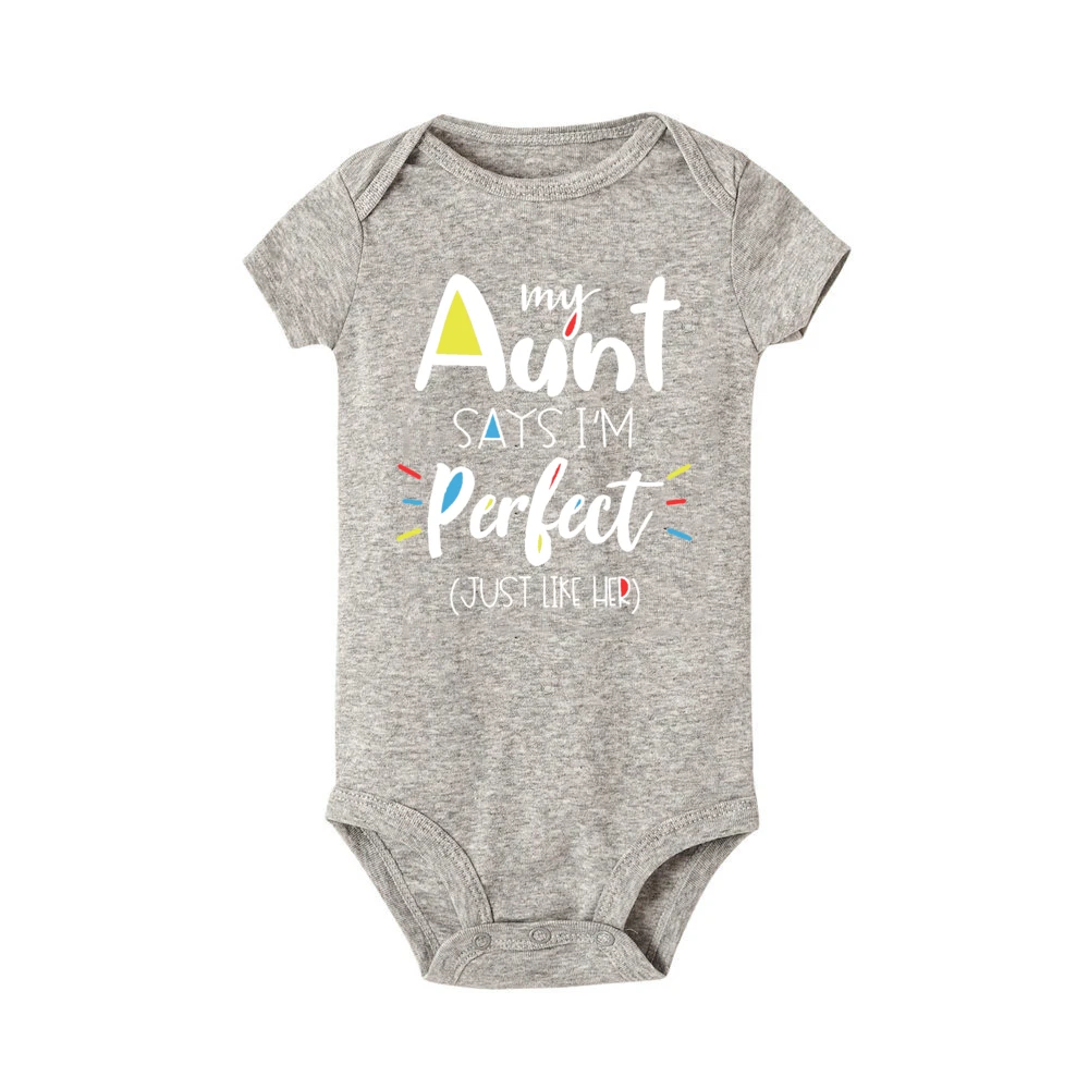 Meine Tante sagt, dass ich perfekt bin, genau wie ihr bedruckter Baby-Body, lustiger Neugeborenen-Overall, kurzärmliger Säuglings-Strampler, süßes Kleinkind-Outfit – Detail 8