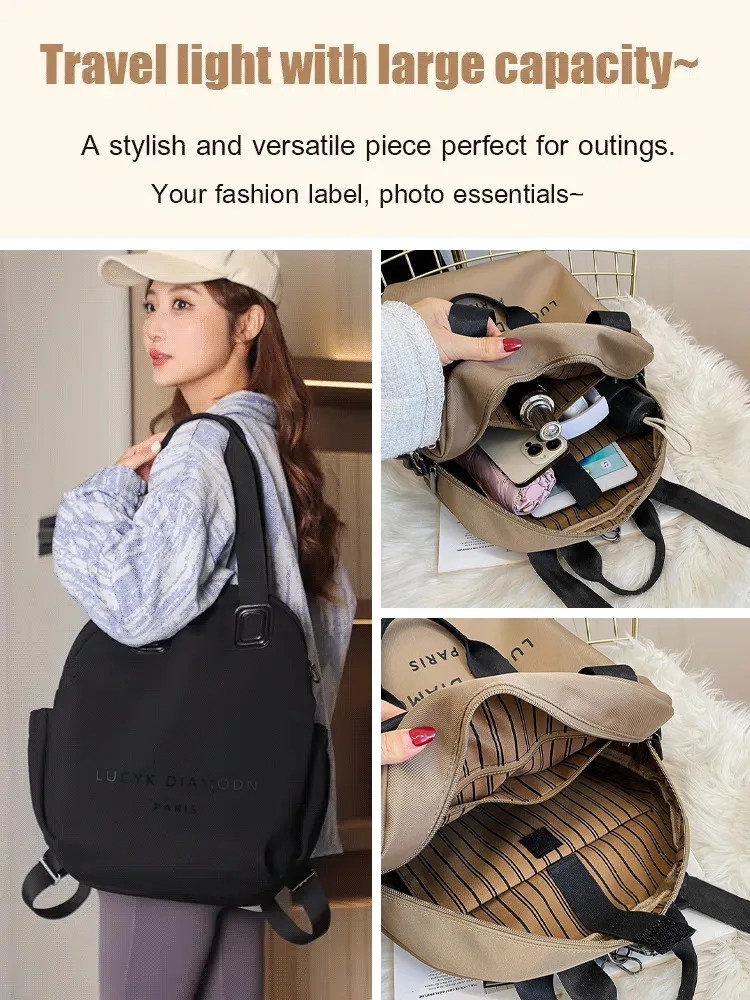 GMY Women's Large Capacity Backpack - Multi-purpose Stylish Minimalist Shoulder Bag, Ideal for Daily Use, Travel & Work