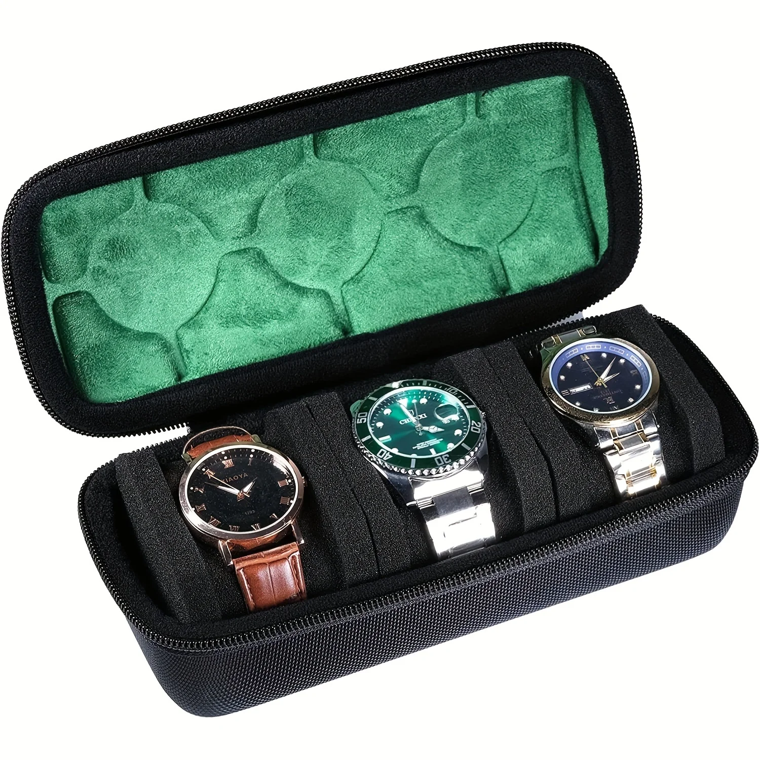 1pc Hard-Shell 3 Slots Watch Storage Case For Travel And Home Organization, With Soft Watch Pillow