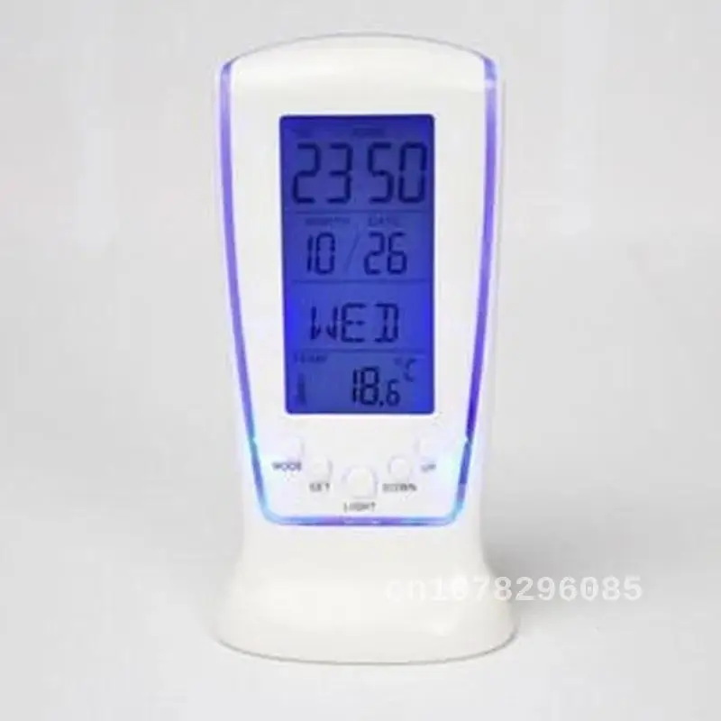 

LED Digital Alarm Clock with Blue Back Light, Electronic Calendar, Thermometer