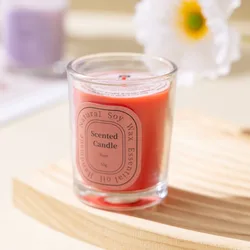 Scented Multi - Color Soy Wax Votive Candles for Home Decoration and Gift Baskets (Rose)