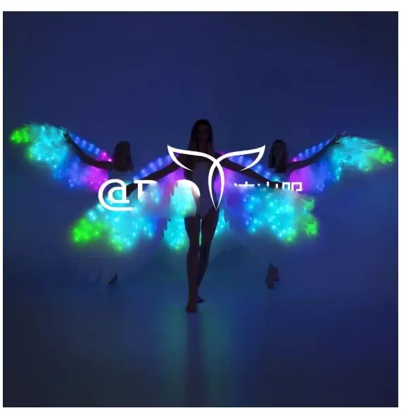 

Colourful LED big wings Nightclub GOGO show opening dance luminous light up wings Park paradise wear stage performance event