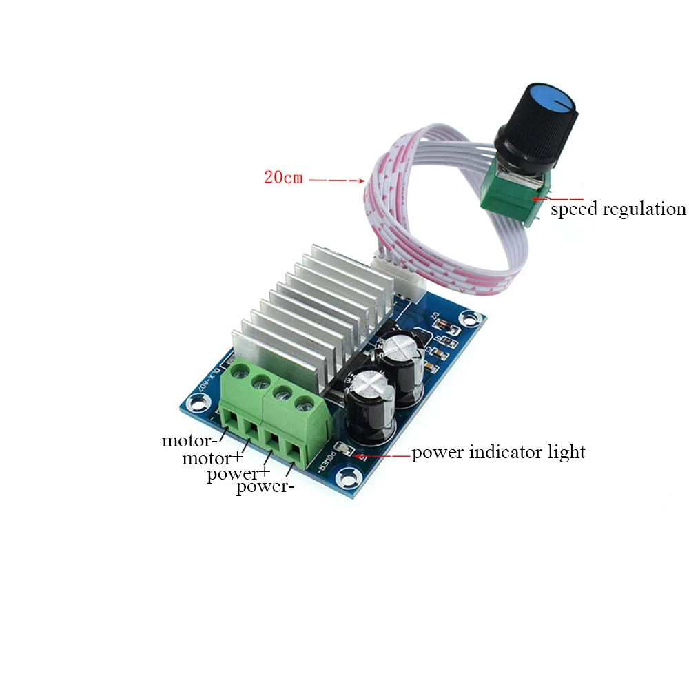 DC Motor Speed Controller Motor Speed Controller Electric Motor Speed Controller PWM DC12-24V Motor Speed Controller 20A Motor Speed Governor Adjustable Regulator Temperature Regulating Dimming Switch