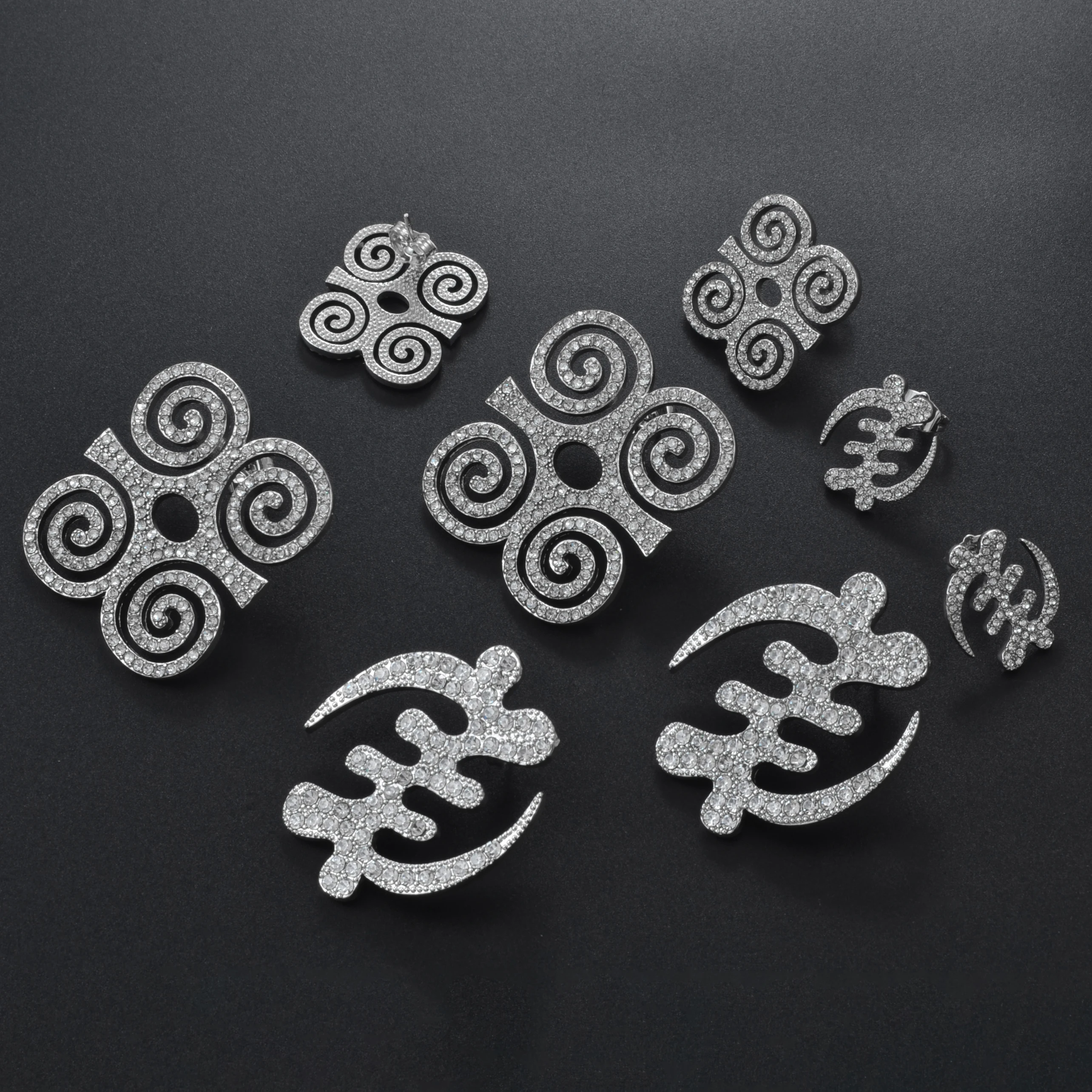 Anniyo African Symbol Earrings With Stone Dwennimen Gye Nyame Stud Earrings Ethnic Jewelry #371606 4