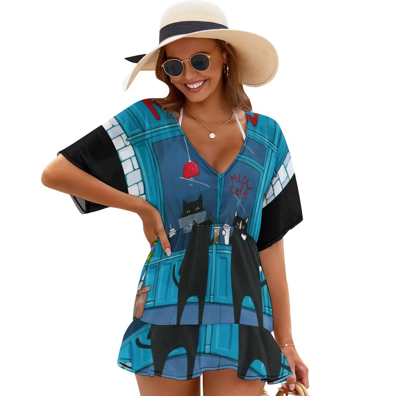 

The MEOW Cafe Cover Ups Long dress woman womens dress party dresses women dresses women summer 2024