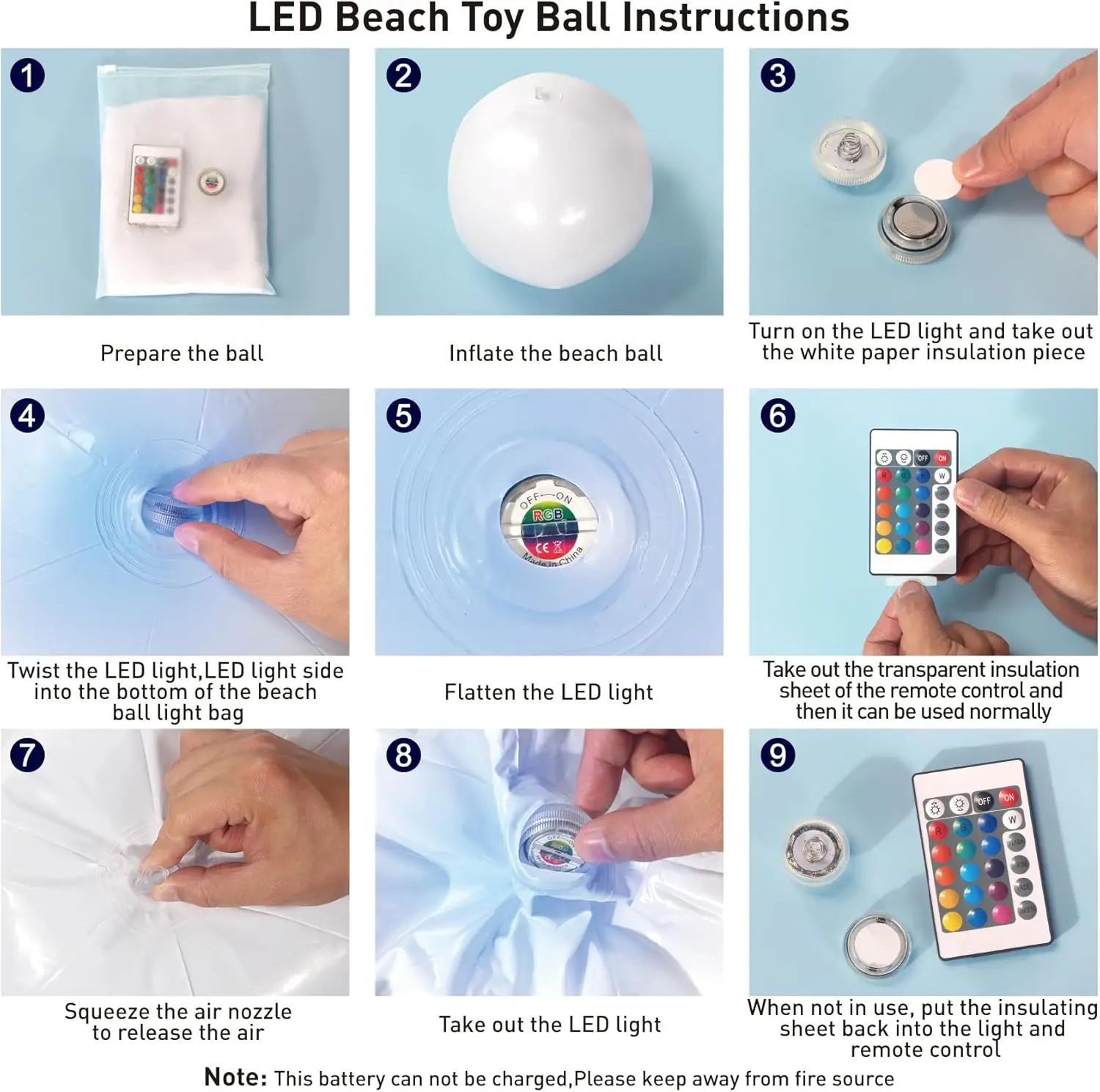 Water Toys Inflatable Ball Toys Rubber Toy Ball 2-8 PCS Light Up Beach Balls 40cm LED Pool Games Ball Toy for Glow In The Dark Pool Party 16 Colors Lights & 4 Light Modes