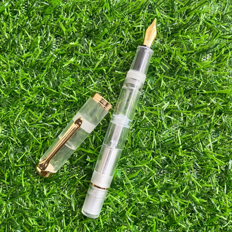 ADOK M400 아크릴 골드 만년필, 부드럽고 매끄러운 No.5 펜촉 잉크, Pelikan M400/405 학생용 필기 선물 펜