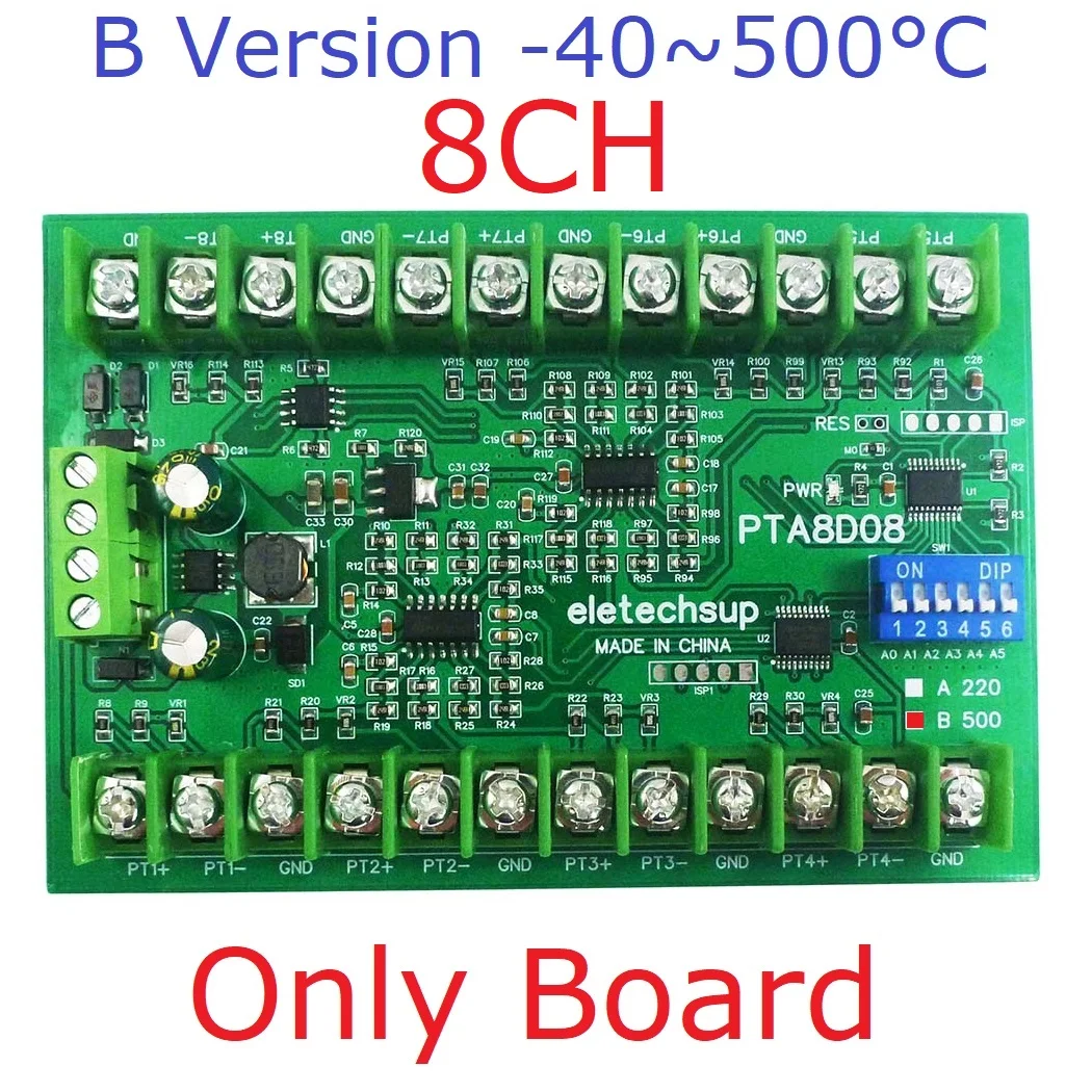 8ch DC 8-30V -40~220 PT100 RTD RS485 Temperature Sensor Modbus