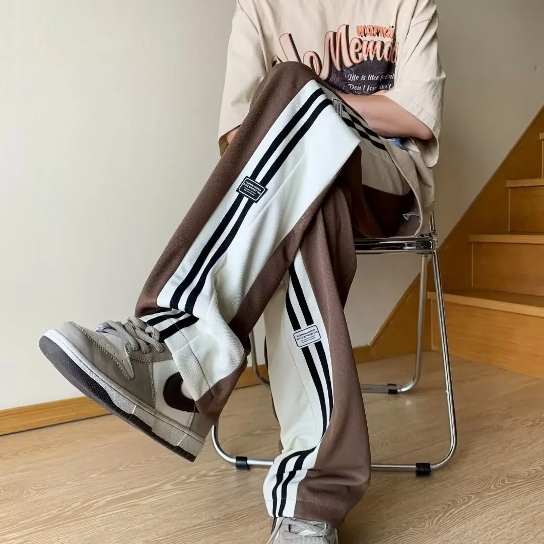 Autumn Straight Sweatpants Men Korean Fashion Streetwear Joggers Men New In Baggy Trousers Goth Vintage Casual Man Sweat Pants